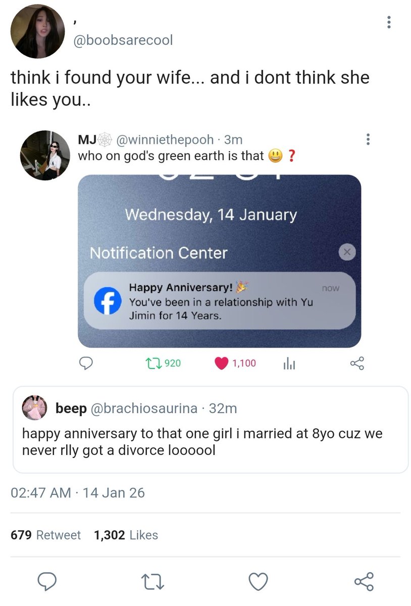 vertebraespa's tweet photo. say i do(n't) — jmj prompt

21 and single, kmj gets an early valentine's surprise on facebook. turns out she's married??? https://t.co/2X9e7FoG90
