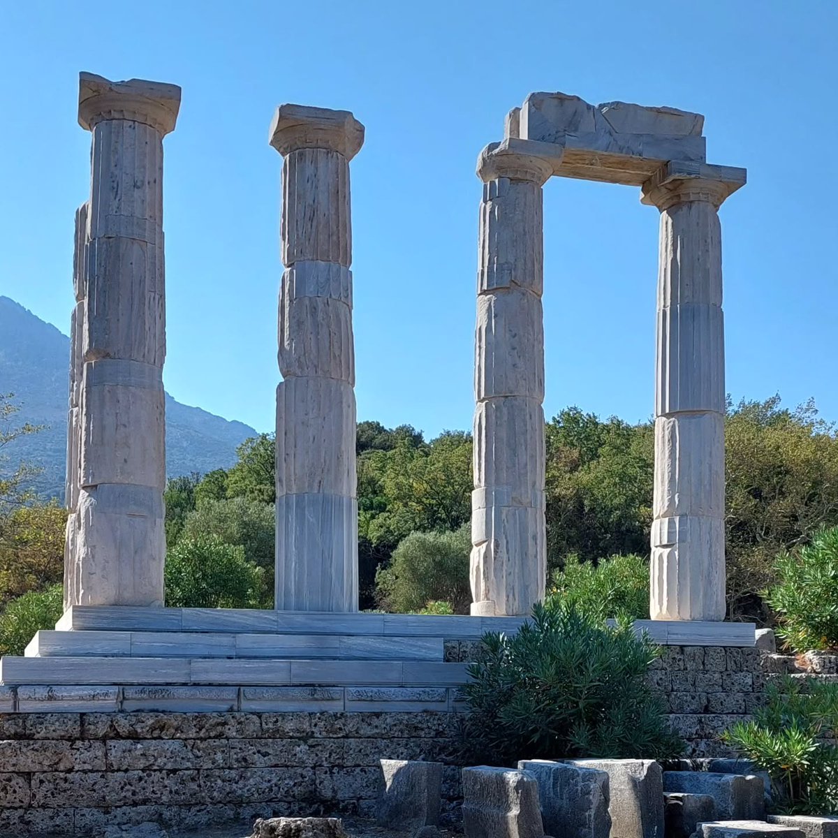 GreekPictures's tweet photo. Marble columns of the Sanctuary of the Great Gods on #Samothrace, one of the most important religious sites of the ancient Greek world and the place where the famous Winged Victory of Samothrace was discovered in 1863. 🇬🇷
📷 rafaela_rafailova https://t.co/BxnXaKpOHg