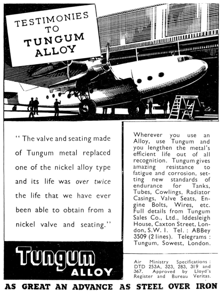 #FlashbackFriday ⚡

Around 80 years ago, #Tungum was already making headlines in aerospace. This vintage advert shares Tungum delivering over twice the service life of nickel alloys in various applications.

The performance principles remain the same: engineered for endurance.