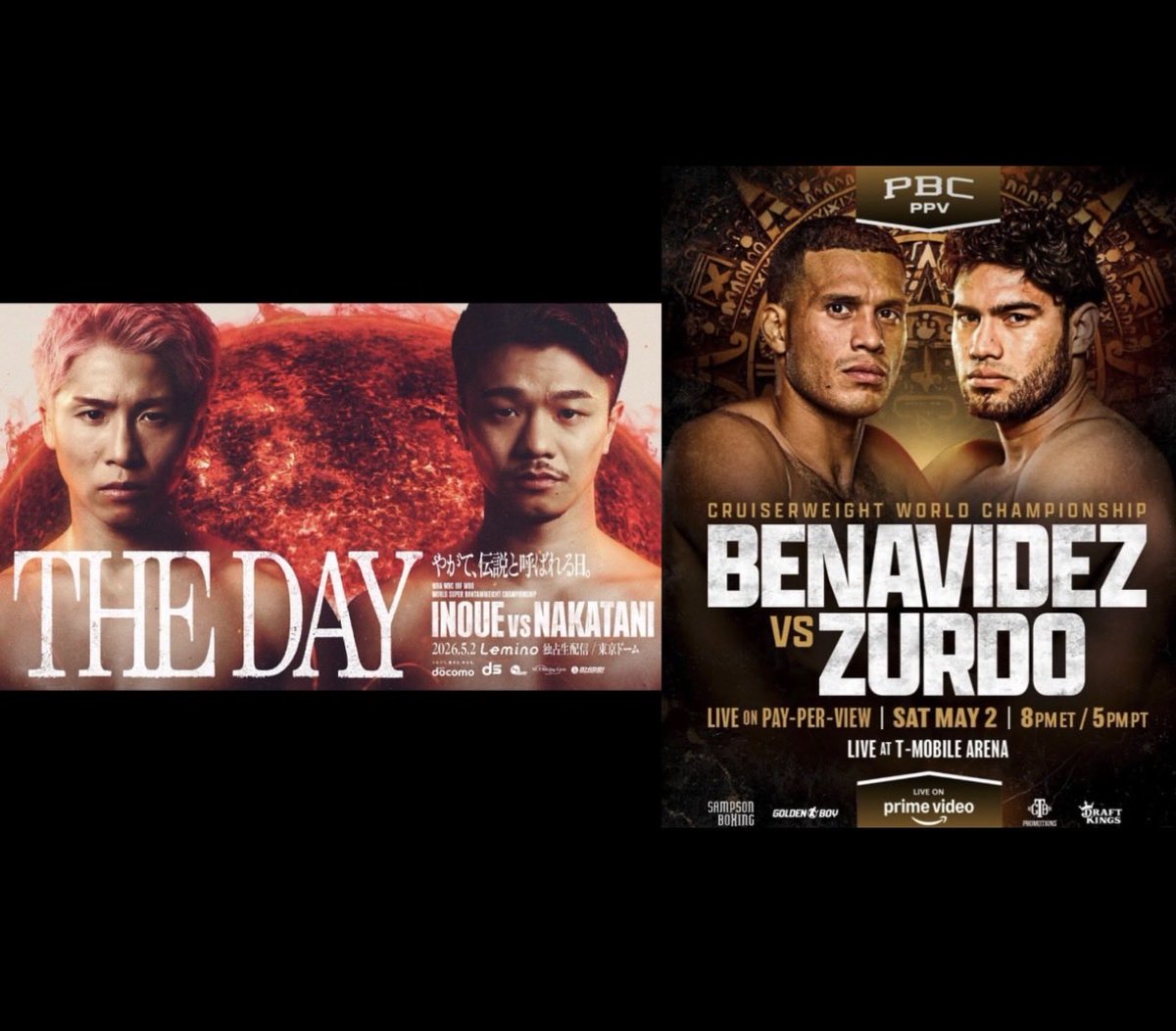 ‼️MAY 2ND IS GOING TO BE A GREAT DAY OF BOXING‼️
👏👏👏

I CAN’T WAIT‼️
🥹🥹

#Boxing #BenavidezZurdo #InoueNakatani 
🔥🔥🥊🥊🥊🥊