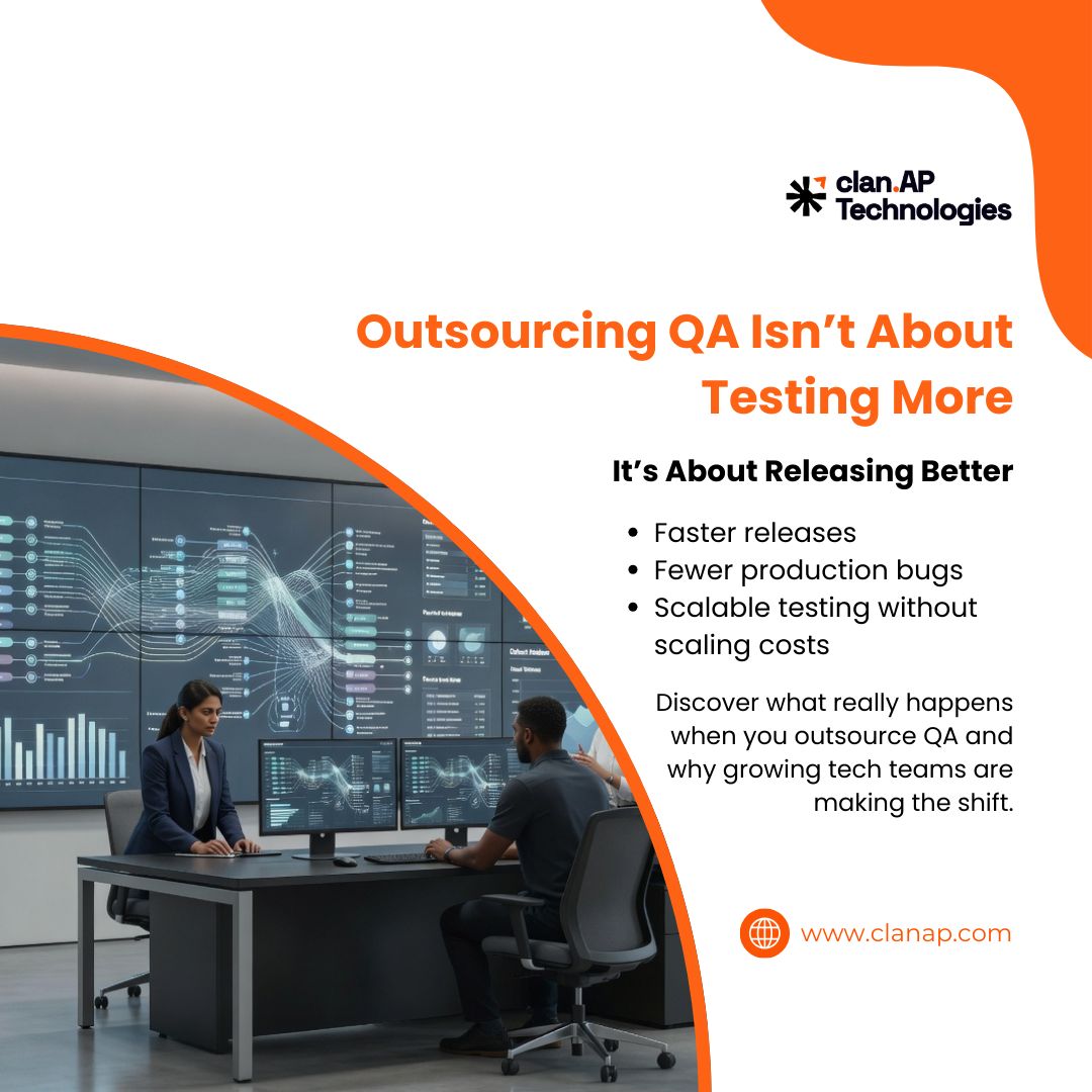 ClanapTech's tweet photo. QA outsourcing today goes beyond cost savings. It helps companies deliver reliable products faster through structured testing, specialized expertise, and scalable resources enabling stronger releases and better user experiences. https://t.co/0zDAYGzm4C
