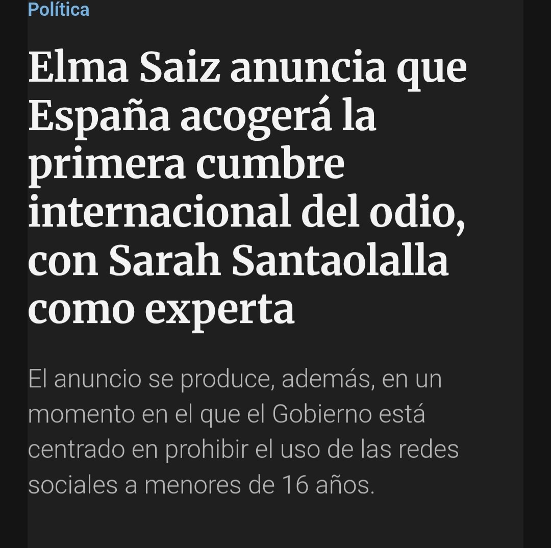 <a href="/PSOE/">PSOE</a> ha perdido definitivamente el norte. 
Presentan como “experta” a Sarah Santaolalla: una persona sin trayectoria acreditada ni conocimiento reconocido, cuya intervención pública se basa en el insulto y la desinformación.