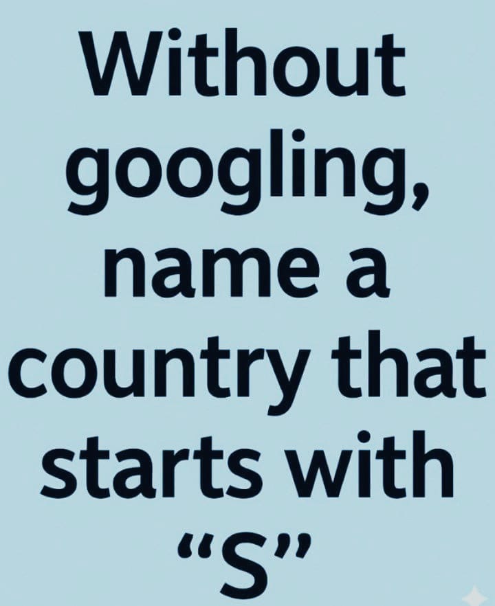Anfal364518's tweet photo. Name a country that starts with"S" https://t.co/CbOwt2fyA6