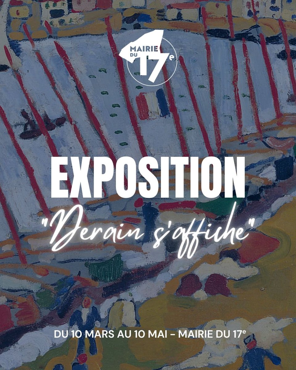 Mairie17's tweet image. Du 10 mars au 10 mai, venez découvrir l’#exposition « Derain s’affiche » à la Mairie du 17e, une rétrospective consacrée à André Derain, l’un des grands maîtres de la peinture moderne. 🧑‍🎨

➡️ Toutes les infos ici : urlr.me/2jNEva.

#Paris17 #Culture #Art