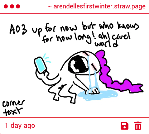 arendelles1stw's tweet photo. Truly THE experience of ao3 being down a couple days ago (with a wonderful #kdph flavor), thank you beloved anonymous strawpage artist and your unfailing humor <3 https://t.co/Pr0a1rAdsJ