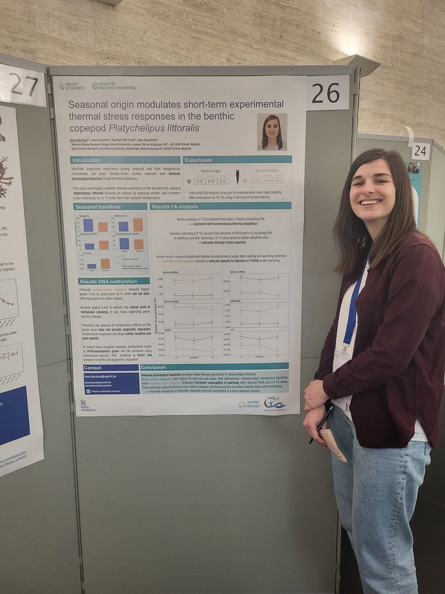 AVafeiadou's tweet photo. Iene Herman presented a poster for our latest research on population dynamics and fatty acid profiles of a benthic copepod, at the #VMSD26 https://t.co/rBYgRBKexx