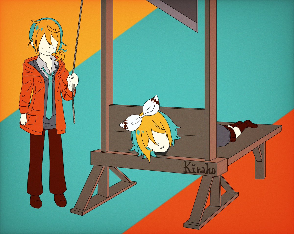 An excuse to draw my dearest guillotine

#鏡音レン　#鏡音リン　#meme　#CuriVocaloid #vocaloid