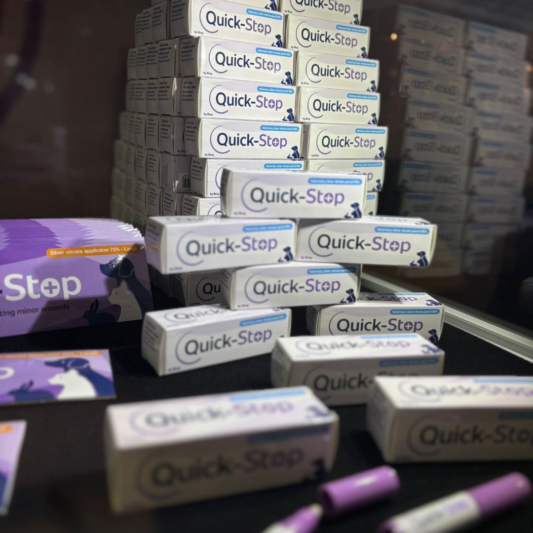 BrayGroupLtd's tweet photo. 🐾 Big news from Crufts 2026! 🐾

As well as exhibiting this week, Bray Healthcare is proud to launch three new products at Crufts, expanding the Quick-Stop and Quick-Care ranges.

🔹 Quick-Stop by Bray Silver Nitrate Applicator 75% – Wallet Pack
A convenient new 10-pack wallet format, designed to be easy to carry and simple to use at home or on the go. Ideal for use after nail clipping and for the treatment of minor cuts, wounds and scrapes.

🔹 Quick-Care by Bray Colloidal Silver Ear Drops
Developed to support everyday ear care and help maintain ear hygiene for pets.

🔹 Quick-Care by Bray Multi-Use Spray
A versatile addition to the Quick-Care range designed to support general skin care and hygiene.

The response at Crufts has been fantastic so far, with visitors to Hall 3, Stand 14 getting a first look at the new additions.

If you’re visiting Crufts this weekend, come and see the Bray team to learn more about the latest products in the range.

📍 Hall 3 | Stand 14
📍 NEC Birmingham
#crufts2026 #petcare #veterinary #groomers #brayhealthcare #quickstop #pethealth