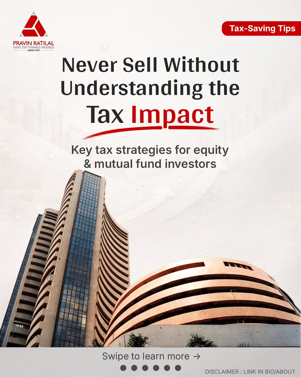 pravinratilal_'s tweet photo. Selling is easy
Selling smart is strategy

Many investors time the market.
Smart investors time the tax impact.

A little #planning today can protect more of your returns tomorrow.

Because real #wealth isn’t just what you earn-it’s what you keep.

#TaxSmart #CapitalGains https://t.co/eUcOOcYZkE