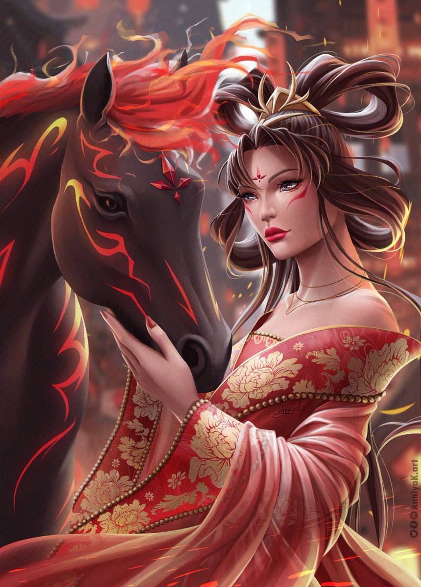 The new drawing is finally here 🎉 It is a little bit late, but happy new fire horse year ✨️🎉🐎🔥
.
.
.
#digitalart #gameart #newyear #animeart #originalcharacter