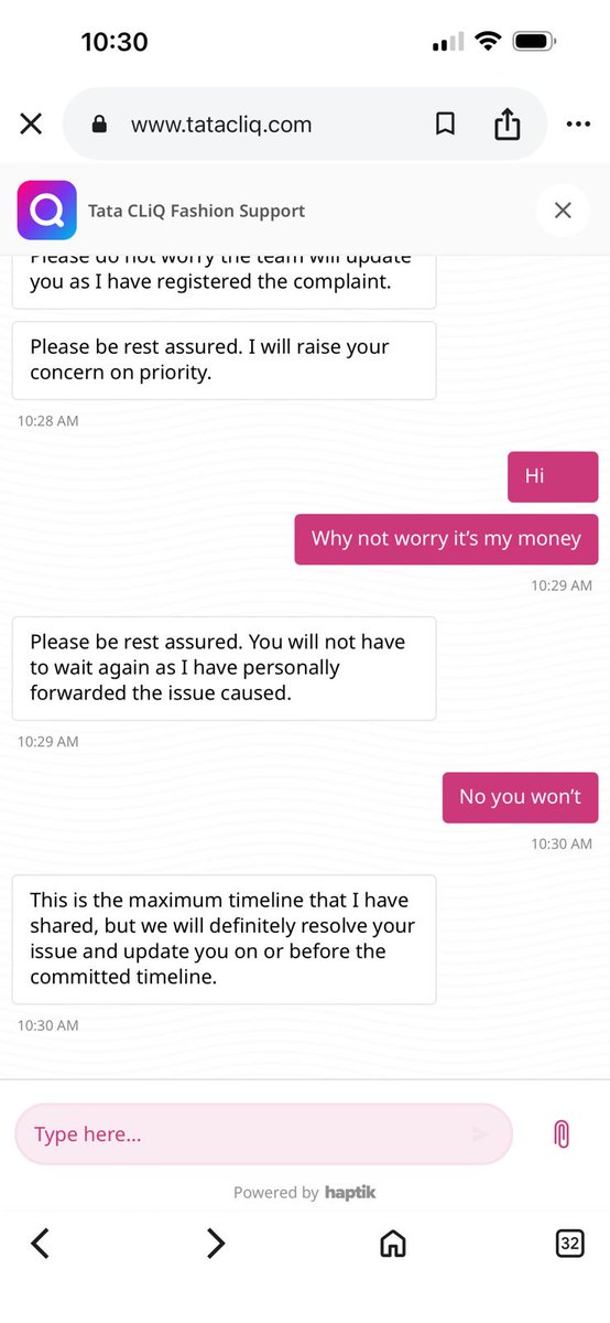 ajaykasar's tweet photo. @tatacliq @tatacliqcare Payment deducted but order cancelled due to “payment failure.” System says refund in 72 hrs, but since 28feb26 nothing happened chatbot keeps saying wait 2 more working days every time. Either refund immediately or deliver the product.Complaint ID:22573185 https://t.co/cibXvd3WtT