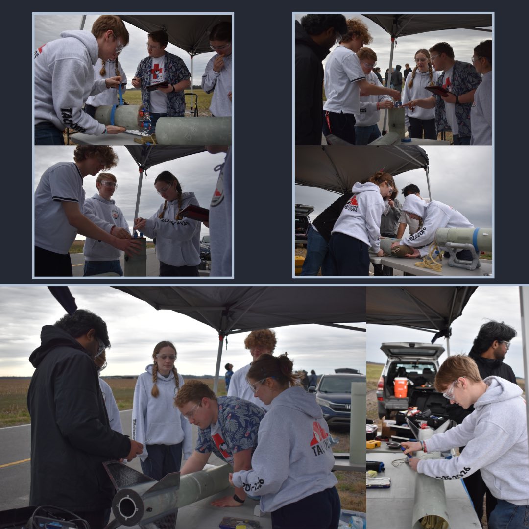NCSURocketry's tweet photo. On February 21st our senior design team launched their fullscale rocket! Despite the slight drizzle of rain our team was able to get a successful launch while protecting our electronics! Here are some highlights from the day!

#ncspacegrant #nasastudentlaunch https://t.co/YjqYrwFuKx