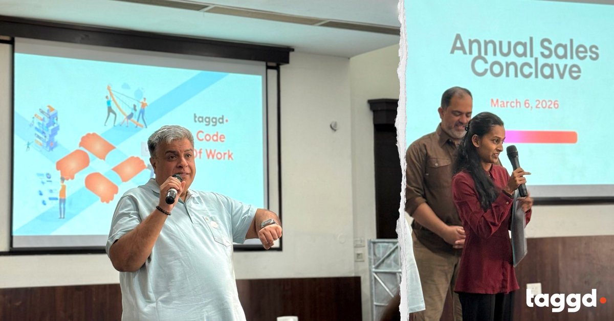 _taggd's tweet photo. Scenes from the Taggd Annual Sales Conclave 2026.

Moments like these help bring teams together to reflect, align, and look ahead to the opportunities the evolving talent landscape holds.

#Taggd #SalesConclave #AIInHR #FutureOfWork #TalentAcquisition https://t.co/nTV1i5HeMS
