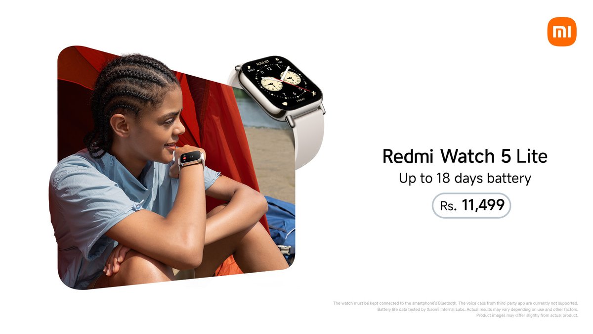Xiaomi_Pakistan's tweet photo. Forget the charger and focus on the flow. ⌚ The #RedmiWatch5Lite is built for pure continuity.
Buy now:
Mistore: https://t.co/ELRba0mToK
Xiaomi Sale: https://t.co/CN6ENKnQEX https://t.co/oIYfmg7hMB
