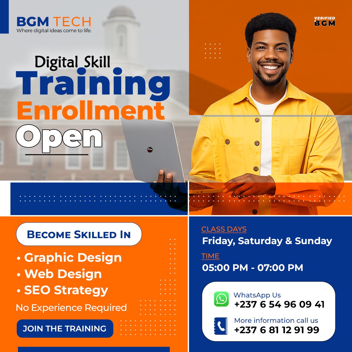 vishi_on's tweet image. 🚀 DIGITAL SKILL TRAINING – ENROLLMENT NOW OPEN
The world is digital, and the right skills can open new income opportunities for you

#DigitalSkills
#GraphicDesignTraining
#WebDesignTraining
#SEOTraining
#LearnTech
#TechSkills
#BGMTech
#SkillUp
#DoualaTech
#CameroonTech
#Skills