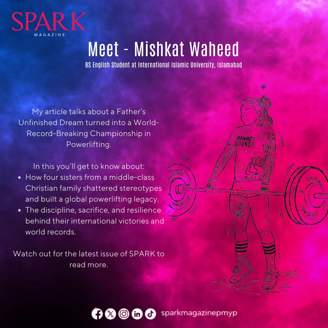 Meet the contributor – Mishkat Waheed🌟

A publication of the Prime Minister's Youth Programme

🎯 Showcasing talent | 💡Sharing innovation | 🌟 Celebrating YOU

Download Now : pmyp.gov.pk/spark

#SPARK #SPARKMAGAZINE #PMYP #PMsYouthProgram #youthheroes #ComingSoon