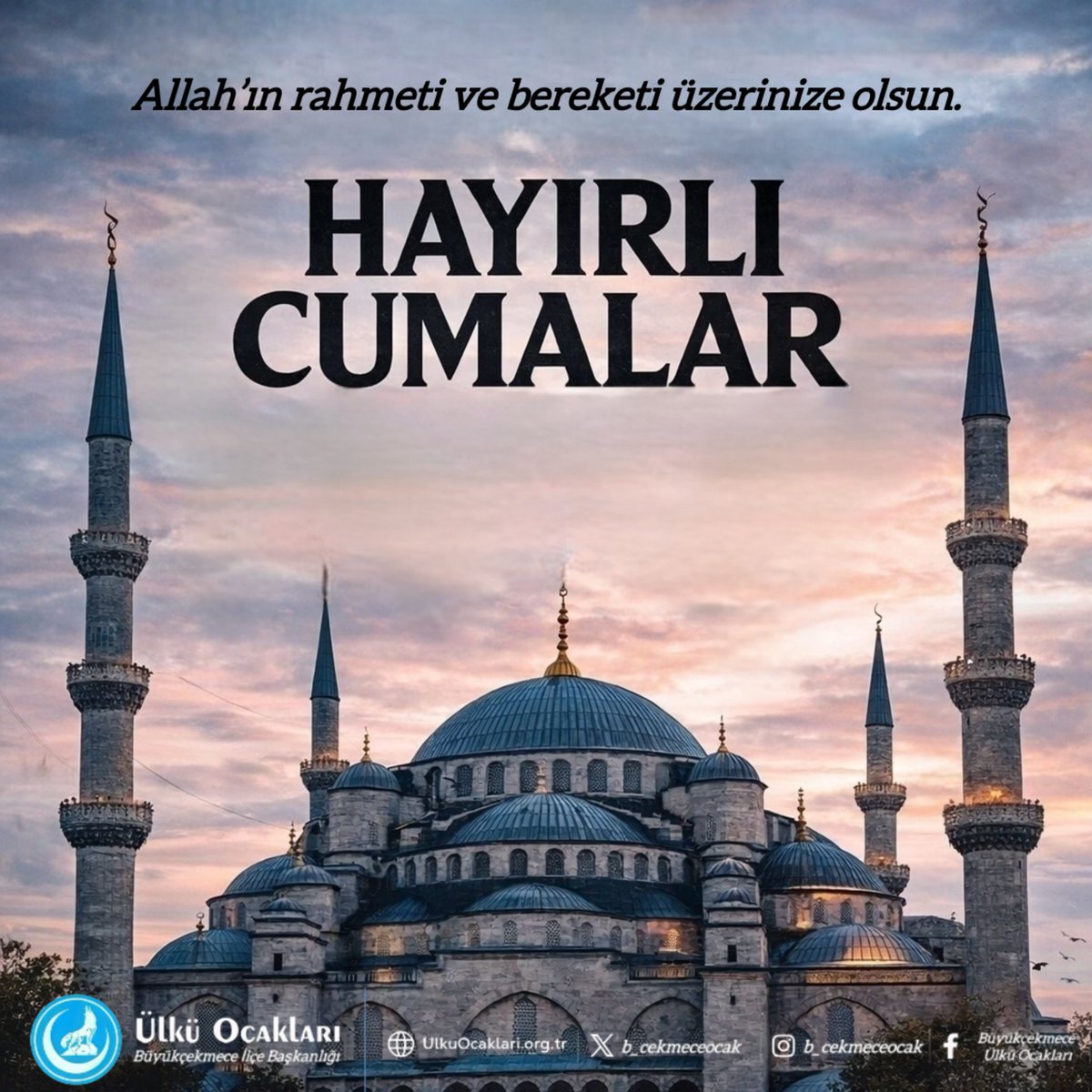 Allah’ın rahmeti ve bereketi üzerinize olsun. Dualarınız kabul, cumamız mübarek olsun. #HayırlıCumalar 🇹🇷