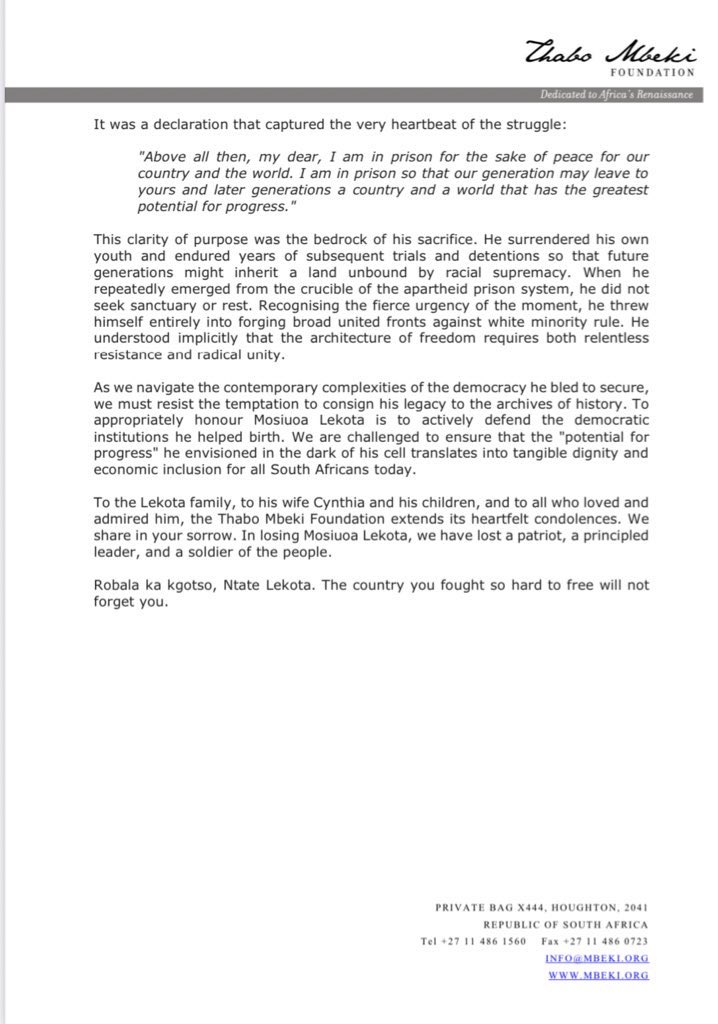 Thabo Mbeki Foundation tweet media