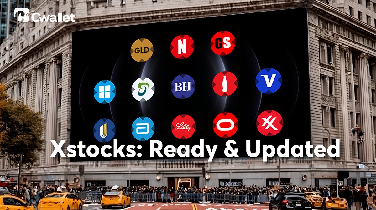 Xstocks Expansion complete. ✅

The Xstocks lineup on #Cwallet has been officially updated.

More assets. More precision. 
Your portfolio starts its next phase now. 
#Xstocks  #Web3