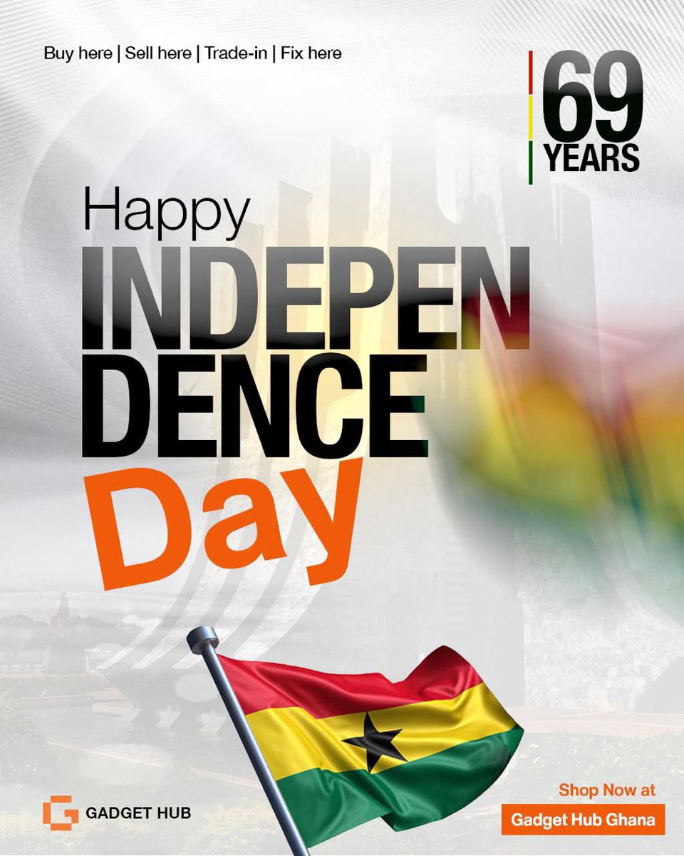 Happy Independence Day, Ghana! 🇬🇭✨

Today we celebrate the courage, unity, and resilience that define our nation. Together, let’s keep building a brighter future.

#GhanaAt68
#IndependenceDay
#AppleLaunch 
#GadgetHub