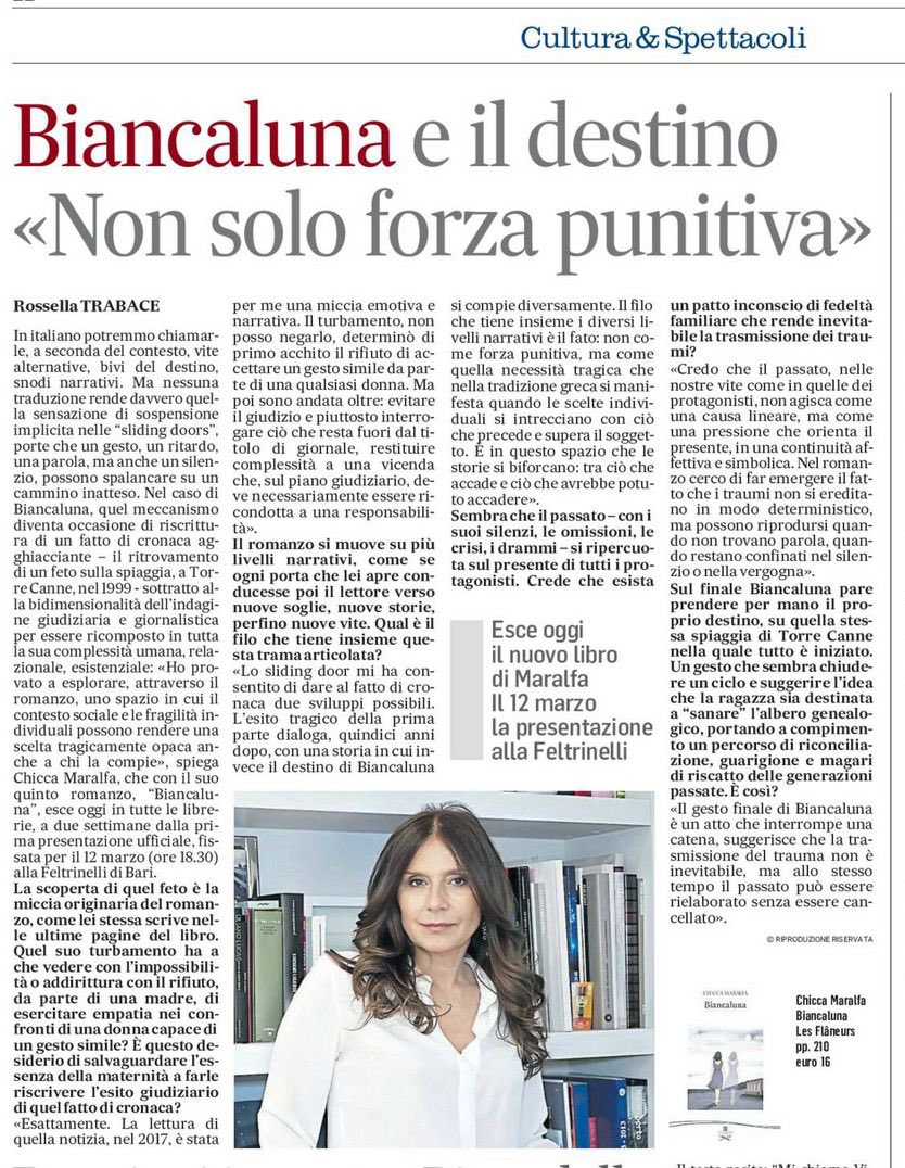 ChicStein's tweet photo. A proposito di #Biancaluna il mio nuovo romanzo. #repubblicabari #corrieredelmezzogiorno #ansa #huffingtonpost #gazzettadelmezzogiorno https://t.co/lkxE6ZS5Mc