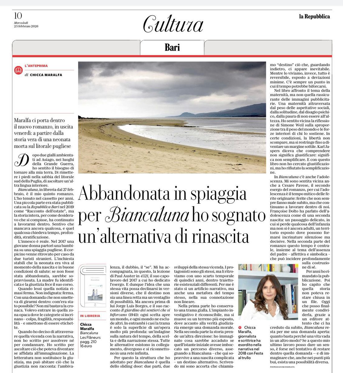 ChicStein's tweet photo. A proposito di #Biancaluna il mio nuovo romanzo. #repubblicabari #corrieredelmezzogiorno #ansa #huffingtonpost #gazzettadelmezzogiorno https://t.co/lkxE6ZS5Mc