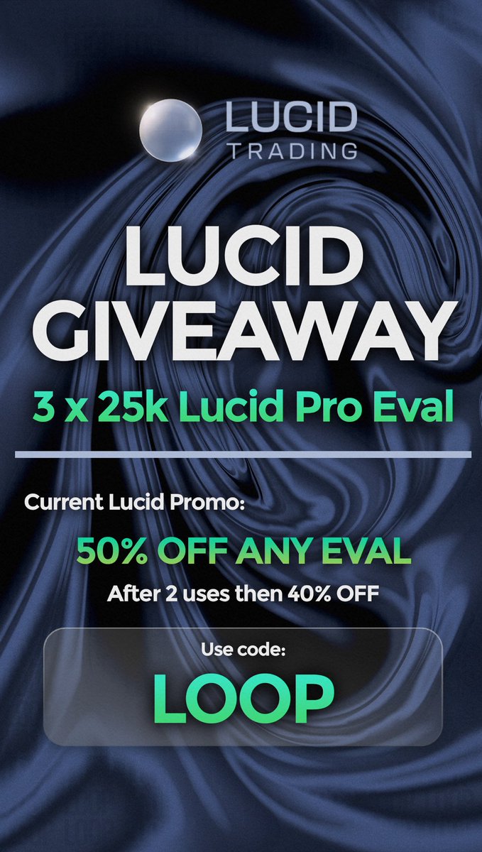 Lucid Trading Giveaway! 

3 winners receive a FREE 25k LucidPro

TO ENTER: 

1️⃣ Subscribe to youtube.com/hittrades
2️⃣ Follow kick.com/hittrades
3️⃣ Comment Done✅

Winners will be picked Friday March 6th on stream 9:30am EST (Live on youtube and kick) 

Current Lucid Offer:
