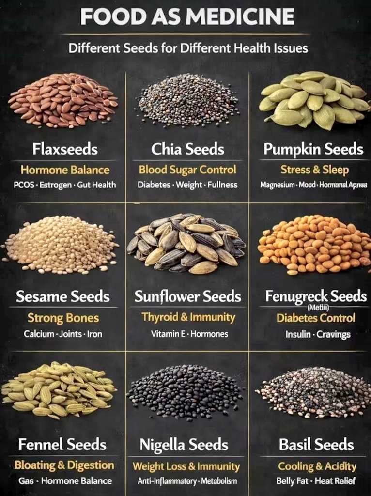 DailyNutriNotes's tweet photo. Seeds and its benefits✅️✨️ https://t.co/SXR0G9DKb7