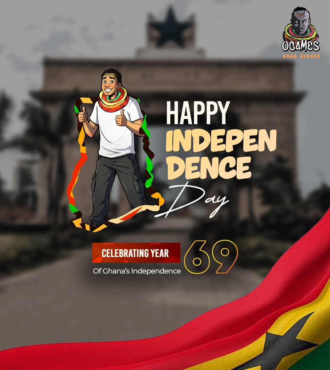 ogames_studio's tweet photo. Happy Independence Day! Celebrating 69 years of Ghana’s freedom 🇬🇭 #IndependenceDay #Ghana69 #OGamesStudio https://t.co/8ToKZJ8F8s
