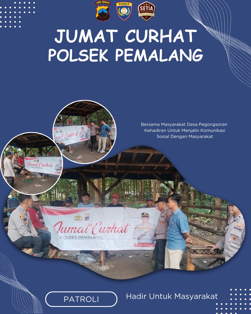PolsekPml's tweet photo. Jumat Curhat Polsek Pemalang
Bersama masyarakat desa Pegongsoran https://t.co/ZXKbhPr8ya