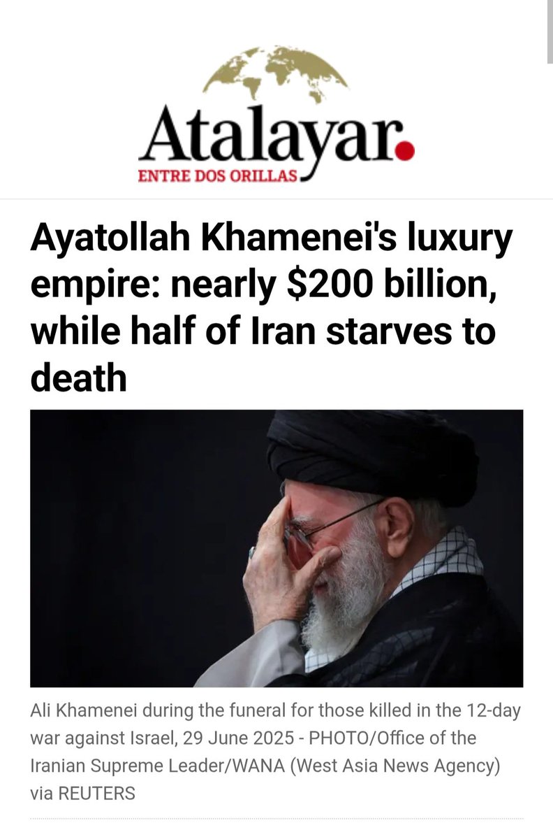 Doscientos mil millones de dólares. El ayatola era tan rico como Jeff Bezos. Y eso se lograba porque en Irán te pueden confiscar arbitrariamente todas las propiedades si te acusan del absurdo cargo de "enemistad con Dios". Y las propiedades se les quedaba el Líder Supremo