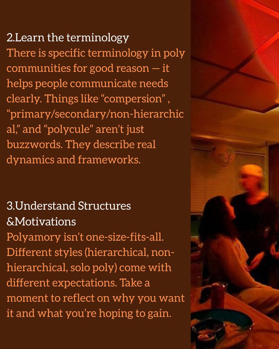 3fun_app's tweet image. The quotation marks around “trying” exist for a reason: many people think they can just wing it and call it polyamory. Nope. Doing that isn’t “trying”—it’s likely hurting someone and giving poly a bad rep.

#3Fun #polyamory #enm #nonmonogamy