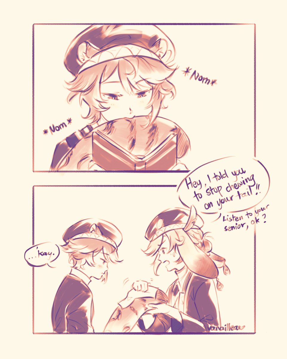 [ genshin impact | haikaveh ] *nom nom* 🐱 #genshinimpact #haikaveh #alhaitham #kaveh