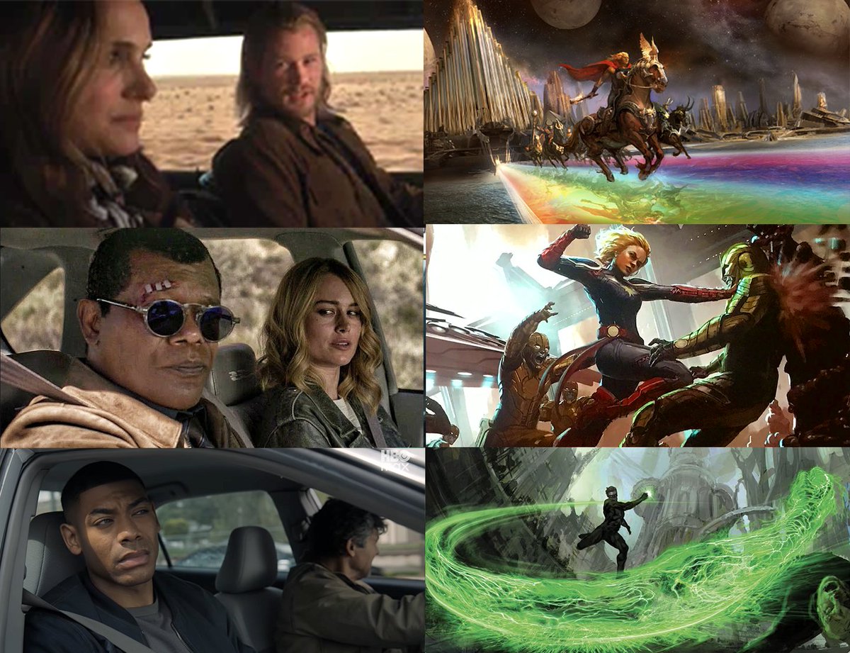 Studio exec "take a cosmic superhero with intergalactic adventures and alien worlds and stick them in a midwest rural american town/desert for a majority of the runtime"