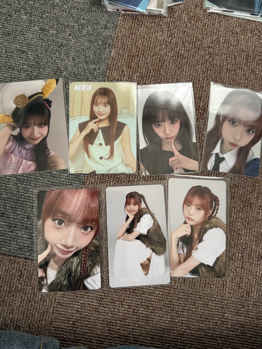 pyon_25chan's tweet photo. ME:I トレカ　交換　買取

譲】画像のもの(櫻井美羽、清水恵子、高見文寧、村上璃杏、山本すず、海老原鼓)
画像リプに繋げております

求】買取

郵送希望
希望額提示お願い致します
DMにてお気軽にお声掛けください
＃ME_I交換
＃ME_I買取 https://t.co/O8uc6xAtDo