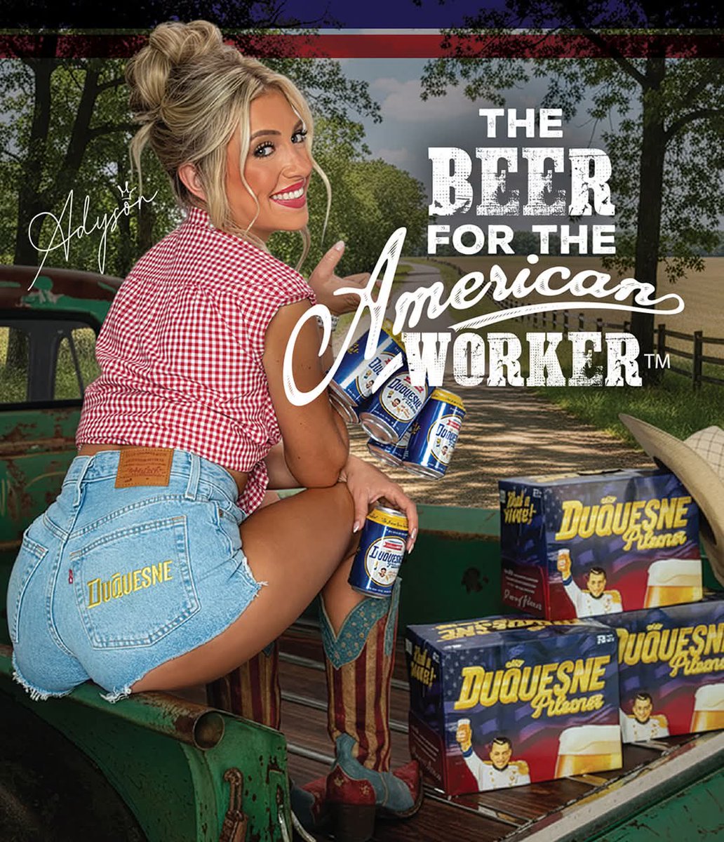 DuquesneBeer's tweet photo. There’s nothing like cracking open a cold @DuquesneBeer after a long day — bold, classic, &amp; brewed for the hardworking American spirit.

Some things never go out of style: denim cutoffs, country roads, &amp; a beer that’s built on heritage and grit.

#TheBeerForTheAmericanWorker™ https://t.co/hVmBEewqoZ
