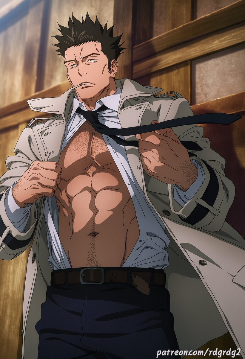 rdgrdg01's tweet photo. Jujutsu Kaisen-Atsuya Kusakabe
I wasn't really interested in him at first, but I got hooked after seeing him with chest hair in fan art https://t.co/OxctKqWsWR