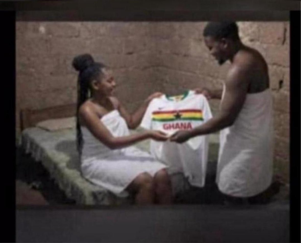 She came for                     Few 
Ghana Jersey               minutes later