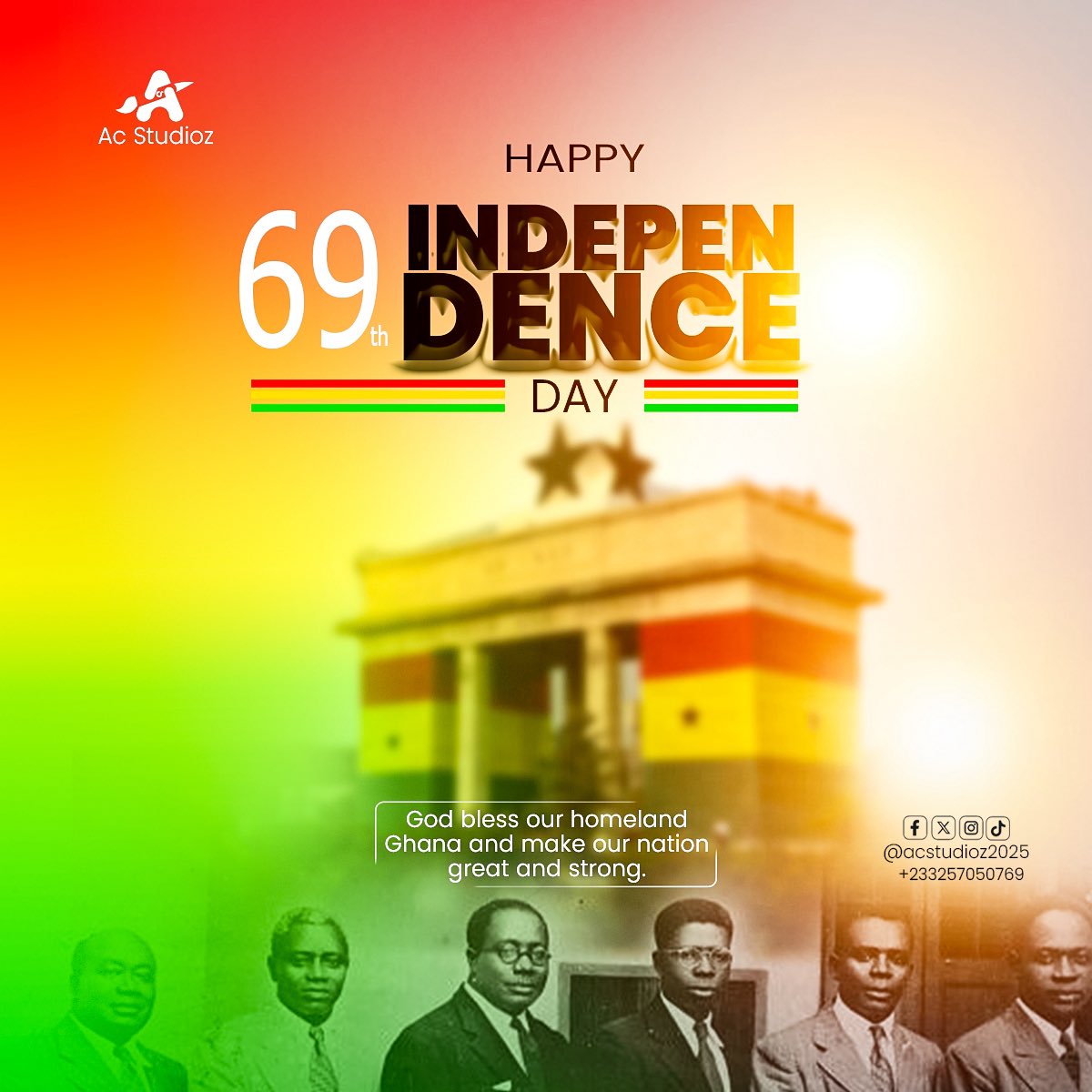 AcStudioz2025's tweet photo. Happy Independence Day 

#ghanatiktok🇬🇭 #independenceday #viral #graphicdesign #kwamenkrumah https://t.co/HFbc1gQiAY