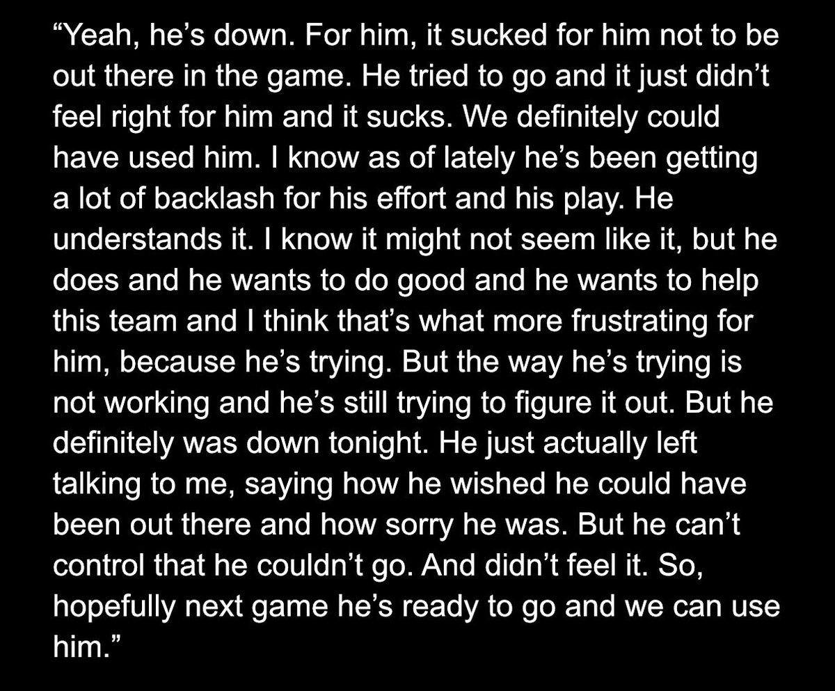 khobi_price's tweet image. Marcus Smart, who sits next to Deandre Ayton in the locker room, on Deandre's spirits after the early exit in Denver because of left knee soreness: 

"He’s down. It sucked for him not to be out there in the game. He tried to go and it just didn’t feel right for him and it