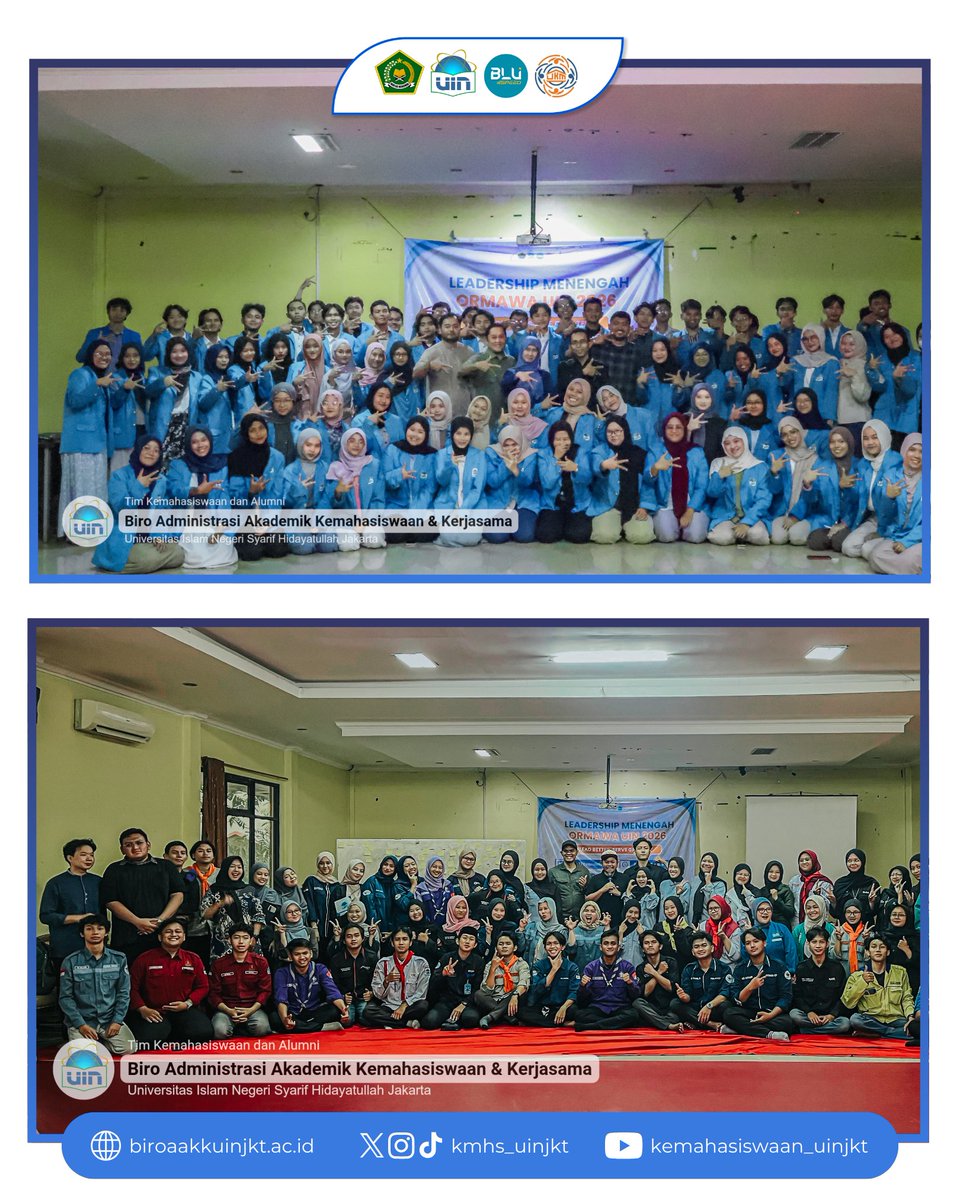 Halo Sobat Kemasis 🙌 

Kegiatan Leadership Menengah Ormawa UIN Syarif Hidayatullah Jakarta telah dilaksanakan pada 25–27 Februari 2026 ✨

Kegiatan ini menjadi ruang bagi para pengurus organisasi mahasiswa untuk memperkuat sinergi antarorganisasi

#UINJakarta
#LeadershipOrmawa