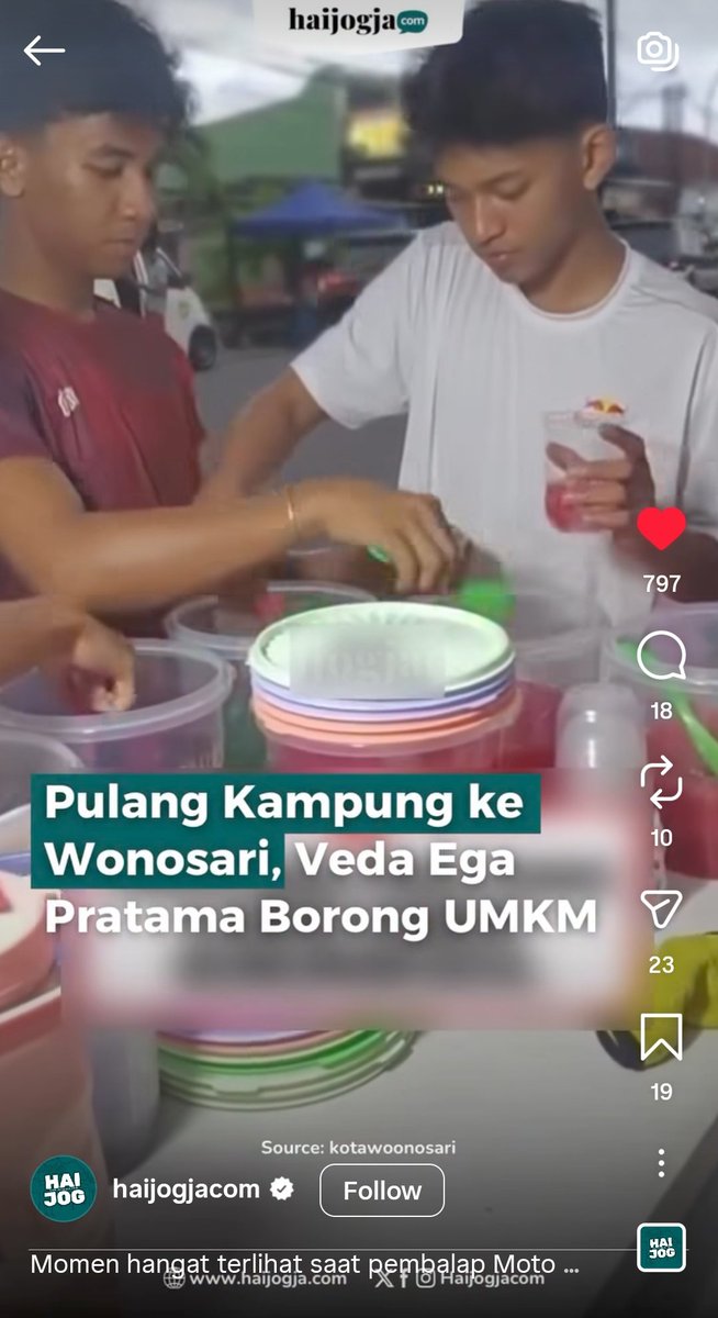ScherazadeMS's tweet photo. Jago balap ✅
Membantu UMKM ✅

Memang sosok teladan 🫡 https://t.co/VOoQevvDQM