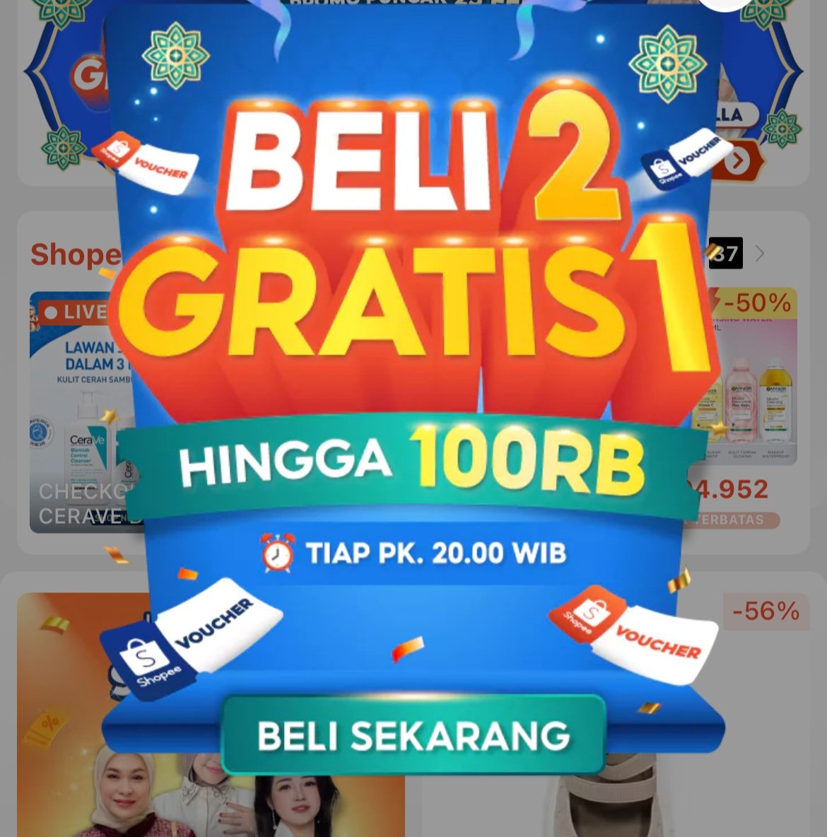 andrelohh's tweet photo. catet guys jamnya, setiap jam 8 malem ada promo beli 2 gratis 1!! jangan sampai ketinggalan buat checkout isi barang impian kalian
#8MalamAdaShopeeBeli2Gratis1 https://t.co/wHgUTiKvwU