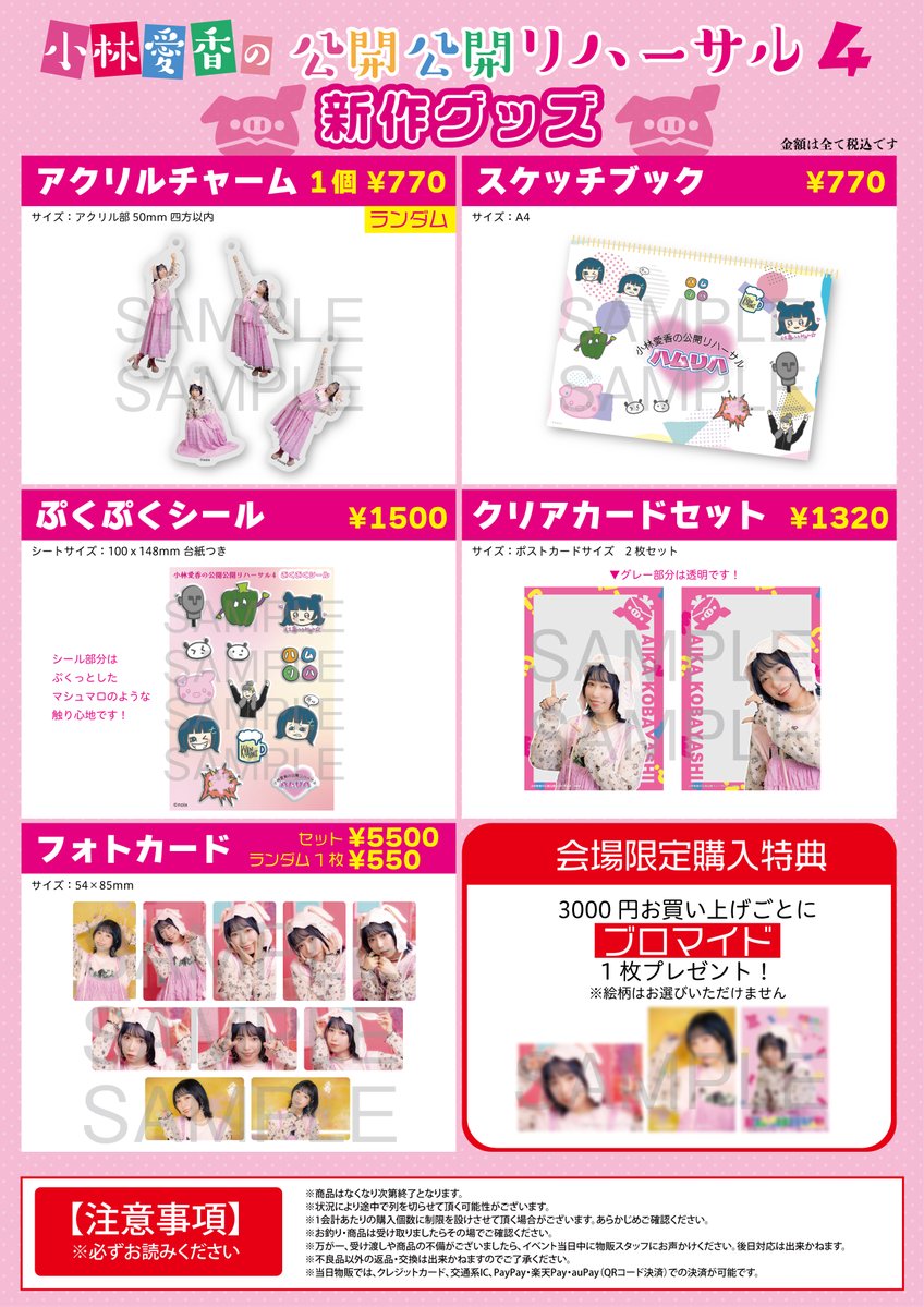 3月15日(日)開催 #小林愛香 の公開公開リハーサル4についてお知らせ