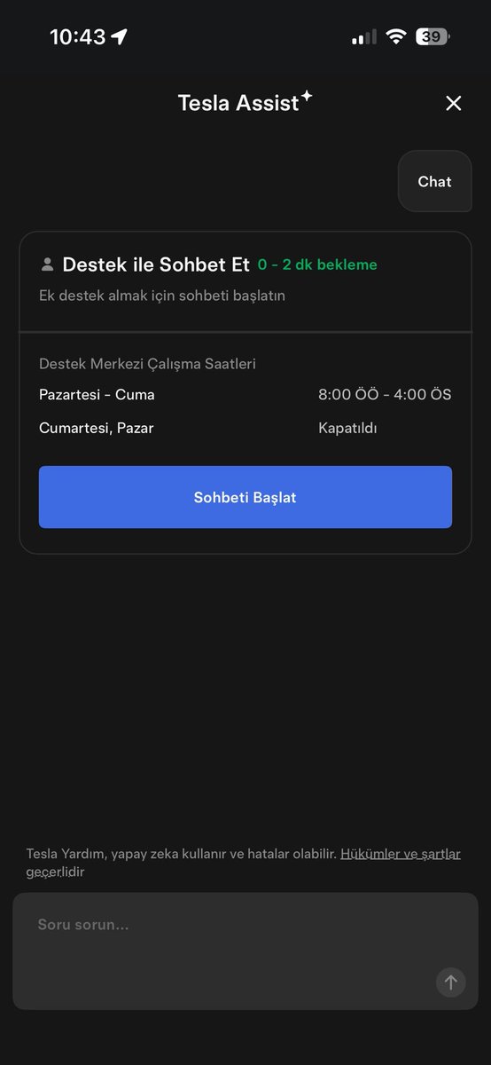 skrespin's tweet photo. Tesla Assist Canlı Chat sorunu düzeldi. Artık gerçek temsilci ile de chat aracılığıyla konuşabiliyoruz. #Tesla #teslaassist https://t.co/LRmYlwEwH5