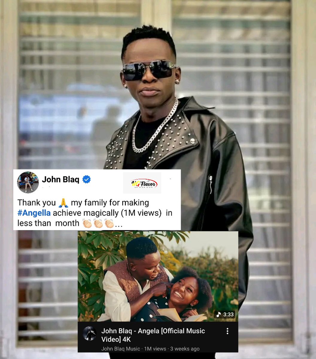 Ugflavor1's tweet photo. Artist John Blaq shows gratitude to fans after his song #Angella hitting 1Million views on You Tube https://t.co/M65f4QJ6pK