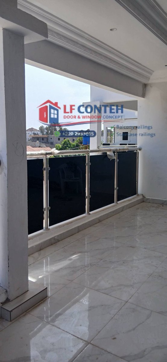 Lfdoorconcept's tweet photo. Work in progress....

Stainless steel balcony railings with 10mm tempered glass.

Clean finish, modern design, and built for strength and safety.

Design and installed by LF Conteh Door &amp; Window Concept.

📞 WhatsApp: +220 2933015 / +220 3312434

#TheGambia #LFContehBalconyrails https://t.co/iP3y5HTuHk