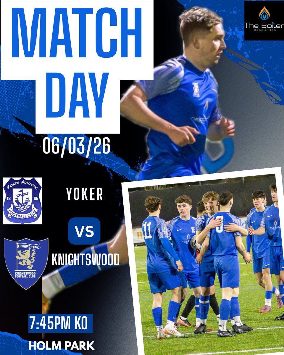 KnightswoodU20s's tweet photo. 🔵⚪️Matchday⚪️🔵
This evening we travel to Holm Park to take on @YokerAthU20s in the @OfficialWoSFL Conference C.  

3 points = 🏆 conference C winners 

Our featured player this week is Alex
Thomson who has also been called up to our first team squad this weekend 🙌🏻 https://t.co/pMNwtCTAqt