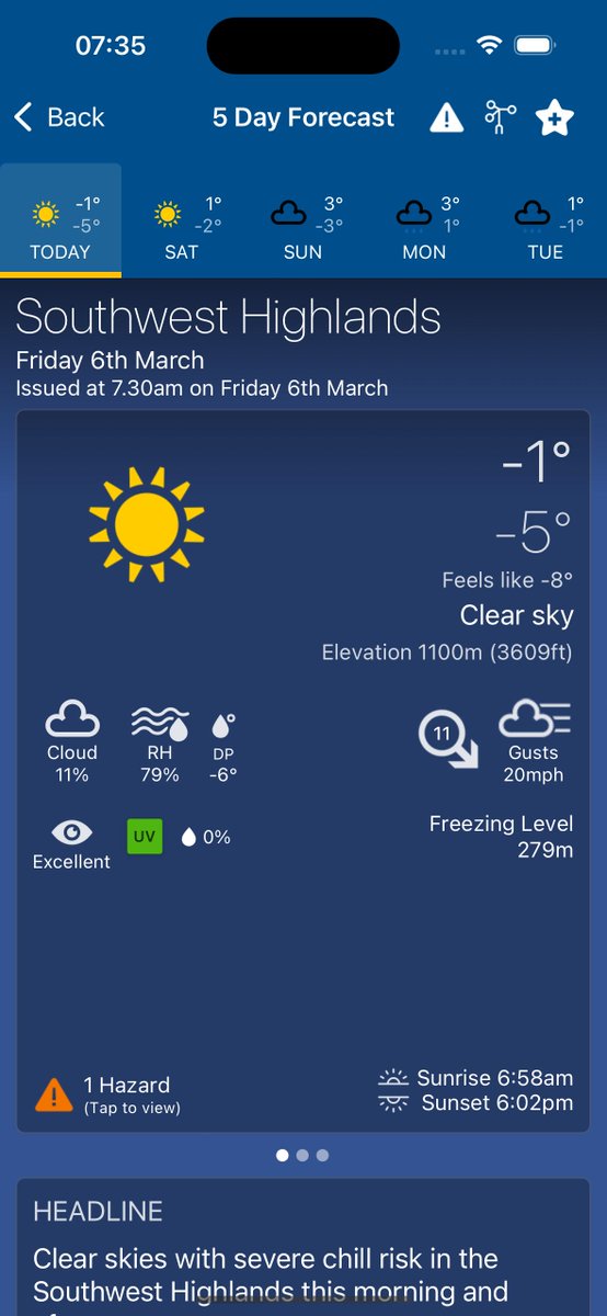 It looking like a cracking day in the Scottish Highlands today &amp; tomorrow!  Planning a climbing trip this weekend? Make sure you download the Mountain Weather UK App to get all the latest mountain weather forecasts for all UK mountain regions &amp; summits.
mountainweather.uk