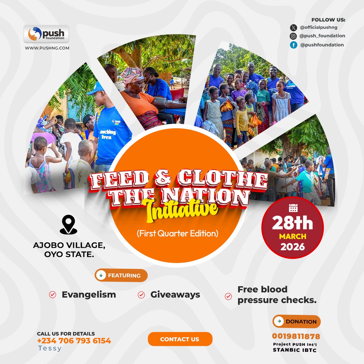 officialpushng's tweet photo. As the Scripture reminds us in Hebrews 13:16, “Do not forget to do good and to share with others, for with such sacrifices God is pleased.”

Join us in spreading compassion and making a difference in our community.  
Together, we can feed hearts, clothe lives, and bring hope. https://t.co/tl1xrM1nTx